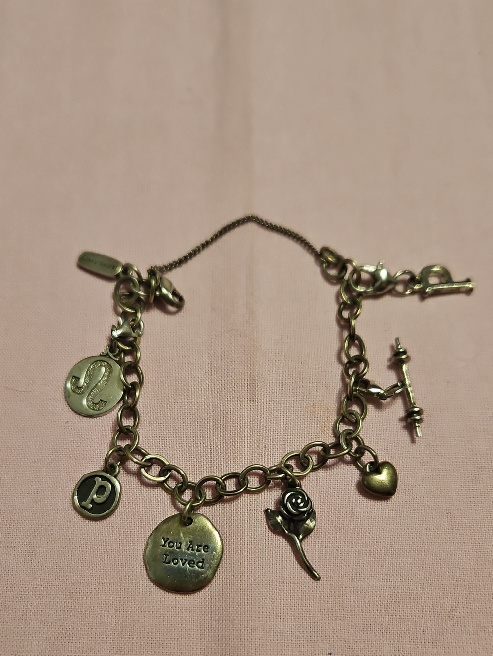 Vintage James Avery Charm Bracelet - Rose & Heart And Other Charms